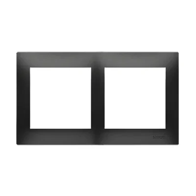 Marco PREMIUM Simon 54 Premium WMDZ-0120xK-049 de 2 módulos para cajas de pladur IP20 / IP44; negro