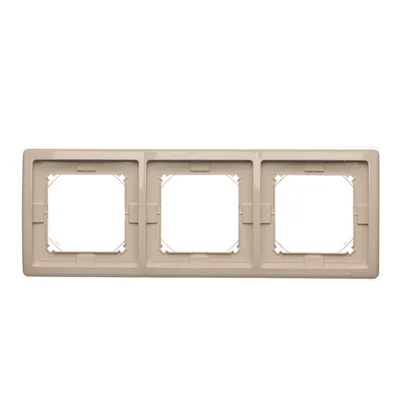 Marco triple para versión resistente a salpicaduras IP44 con juego de juntas, beige
