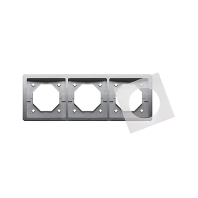 Marco triple para versión resistente a salpicaduras IP44 con juego de juntas, inox (metálico)