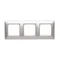 Marco universal triple para cajas de cartón yeso IP20 / IP44, plateado (metálico)