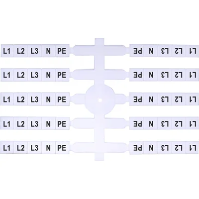 Маркувальна табличка (40 x 5 шт.) L1,L2,L3,N,PE (EO3)