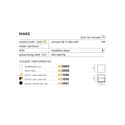 MARS WALL Black wall lamp