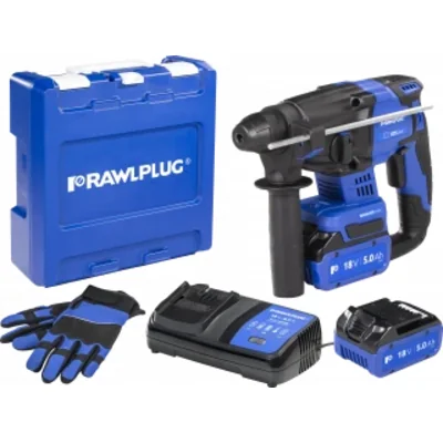 Marteau perforateur 18V 20 mm 2,0 J 2 batteries 5,0 Ah chargeur 6,5 A Mallette RAWLCASE