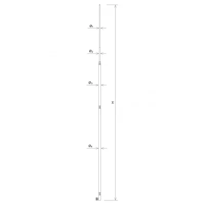Mât parafoudre mur et cheminée H=6M