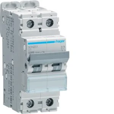 MCB Circuit Breaker 10kA 2 Pole 1A Characteristic D