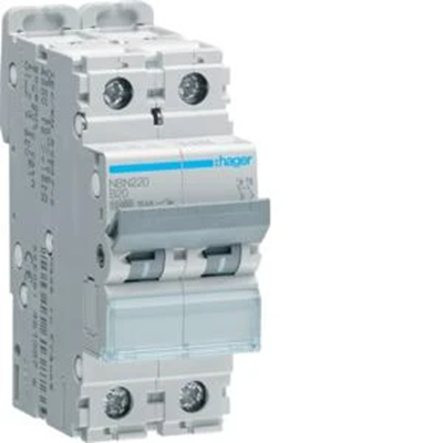 MCB Circuit Breaker 10kA 2 Pole 20A Characteristic B