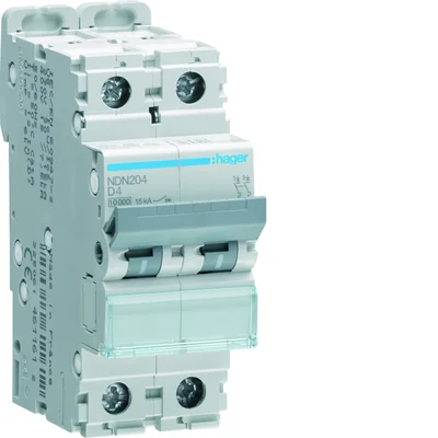 MCB Circuit Breaker 10kA 2 Pole 4A Characteristic D