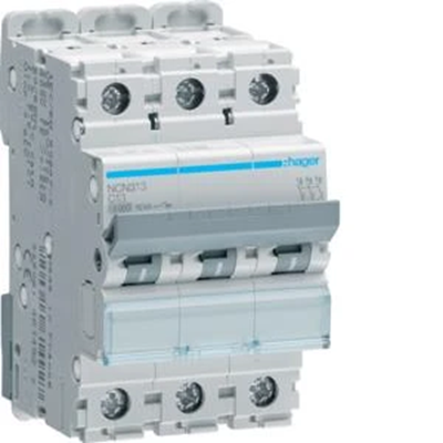 MCB Circuit Breaker 10kA 3 Pole 13A Characteristic C