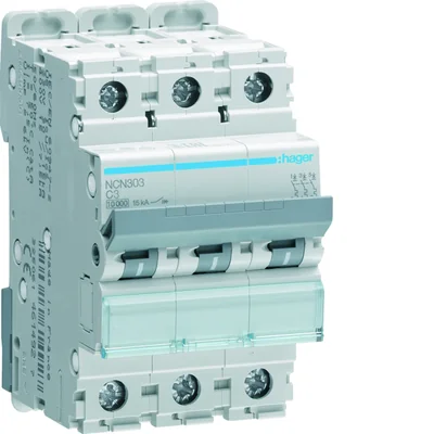 MCB Circuit Breaker 10kA 3 Pole 3A Characteristic C
