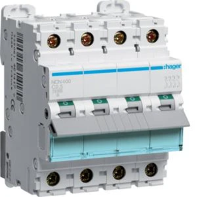 MCB Circuit Breaker 10kA 4 Pole 0.5A Characteristic C