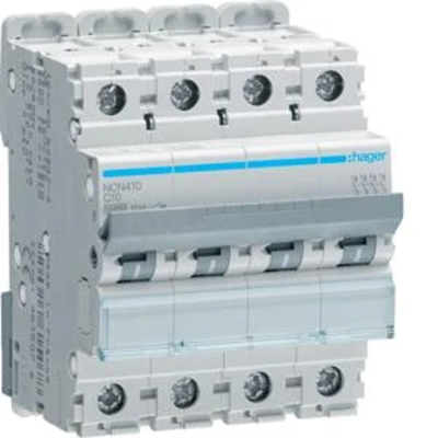 MCB Circuit Breaker 10kA 4 Pole 10A Characteristic C