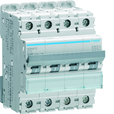 MCB Circuit Breaker 10kA 4 Pole 13A Characteristic D