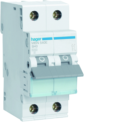 MCB Circuit breaker 6kA 1+N 40A characteristic B