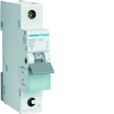 MCB Circuit breaker 6kA 1P B 25A QuickConnect