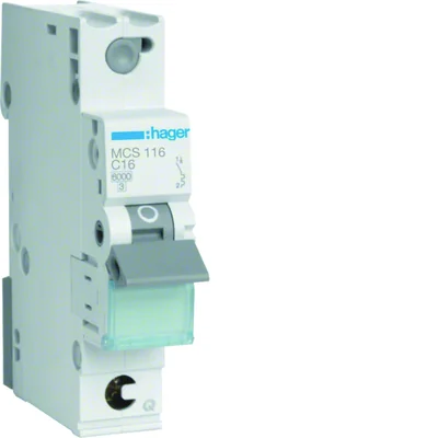 MCB Circuit breaker 6kA 1P C 16A QuickConnect