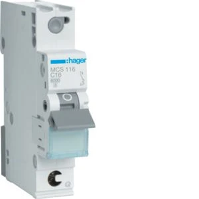 MCB Circuit breaker 6kA 1P C 16A QuickConnect