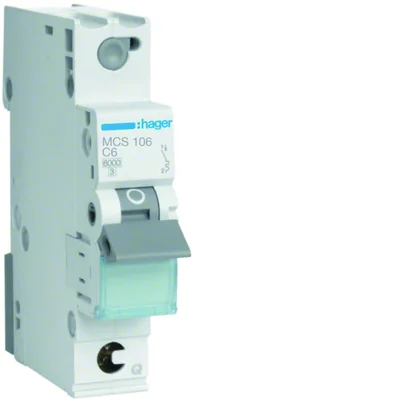 MCB Circuit breaker 6kA 1P C 6A QuickConnect
