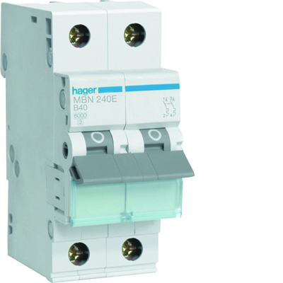 MCB Circuit Breaker 6kA 2 Pole 40A Characteristic B