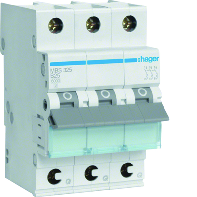 MCB Circuit breaker 6kA 3P B 25A QuickConnect
