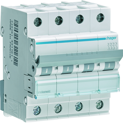 MCB Circuit Breaker 6kA 4 Pole 13A Characteristic B
