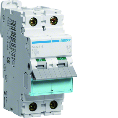 MCB Disjoncteur 10kA 1+N 16A caractéristique C