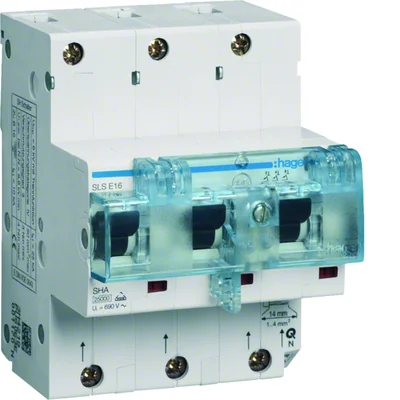MCB SLS Disjoncteur sélectif à maximum de courant 3P E 16A TS35