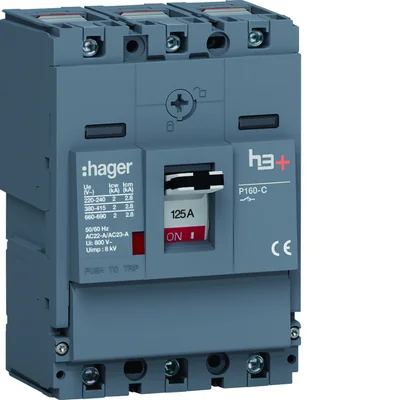 MCCB-Leistungsschalter h3+ P160 3P 125A