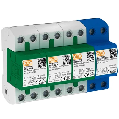 MCD 50-B 3+1 Surge arrester set for TT and TNS networks