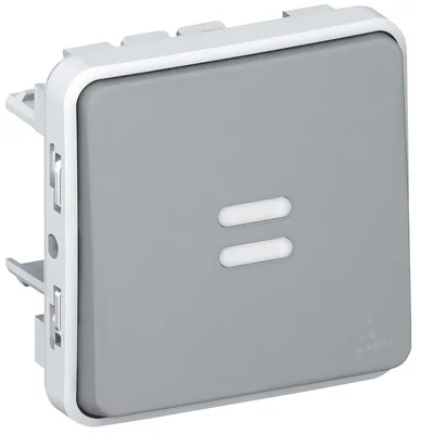 Mécanisme à bouton-poussoir unipolaire avec rétroéclairage gris