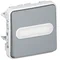 Mécanisme à bouton-poussoir unipolaire avec rétroéclairage gris