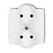 Mécanisme à double prise DECO pour cadre souple DECO, sans mise à la terre 2x2P (obturateurs de circuit de courant) blanc mat