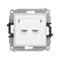 Mécanisme de prise double pour ordinateur MINI 2xRJ45, cat. 5e, 8 broches, blanc