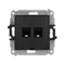 Mécanisme de prise double pour ordinateur MINI 2xRJ45, cat. 5e, 8 broches, sans champ de description, noir mat