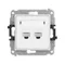 Mécanisme de prise double pour ordinateur MINI 2xRJ45, cat. 6, 8 broches, blanc