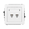 Mécanisme de prise téléphonique double 2xRJ11, 4 broches