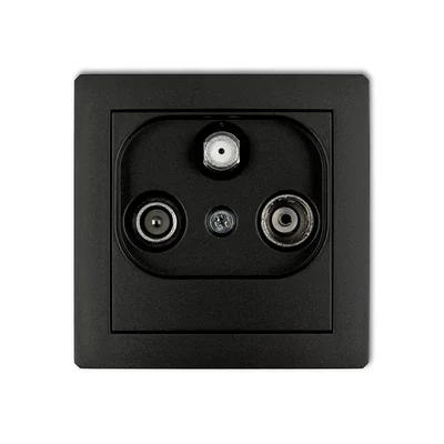 Mécanisme DECO d'une prise d'abonné RTV-SAT avec réduction de 10 dB, noir mat