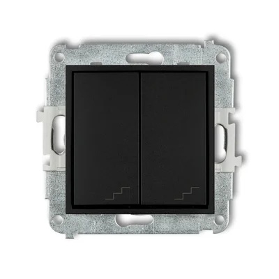 Mecanismo de interruptor de doble escalera ICON, negro mate