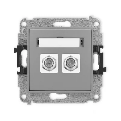 Meccanismo di presa antenna doppia tipo F (SAT) MINI nichelato grigio opaco