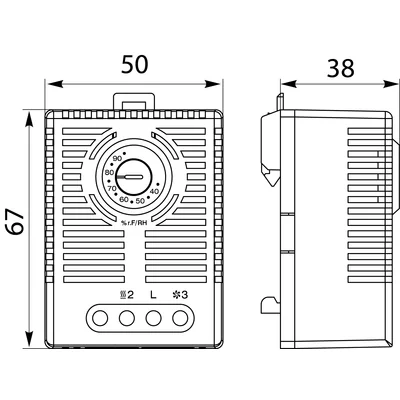 MEHI49 mechanischer Hygrostat grau
