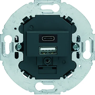 Механізм зарядної розетки USB A+C для поворотної серії, 3.0 A 230 V, антрацит,