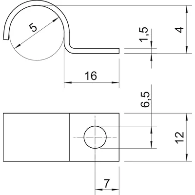 Metal cable clip 5mm 1015 5 G