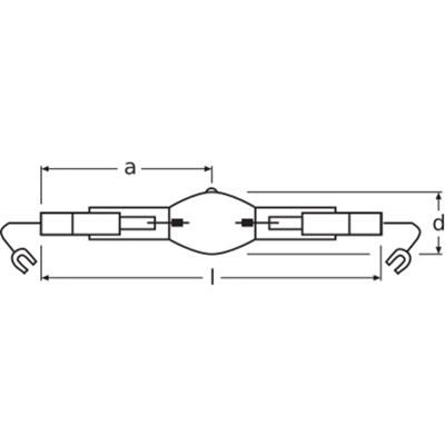 Metal halide bulb HQI TS 2000W D S cable