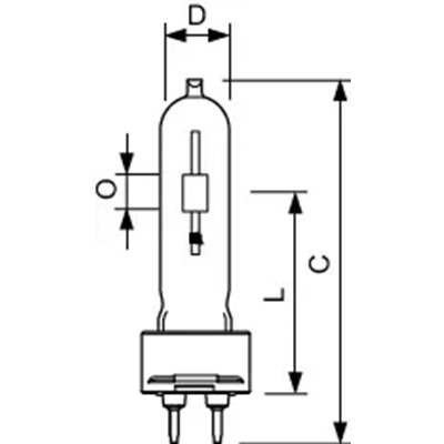 Metal halide discharge lamp 70W, 3300lm, G12