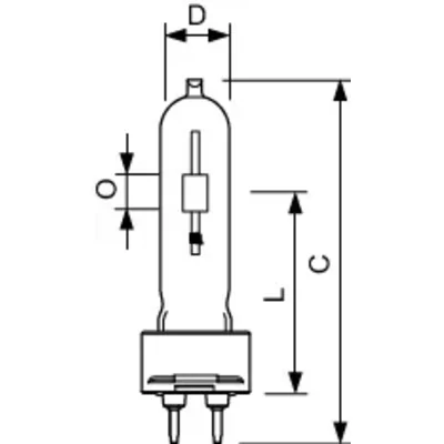 Metallhalogenid-Entladungslampe 150 W, 14000 lm, G12