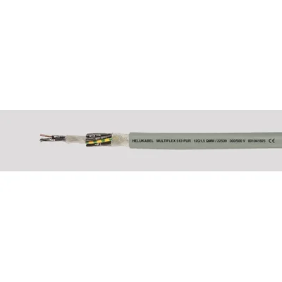 M.FLEX 512-PUR 25G0.5 QMM FLEXIBLE CABLE 300/500V GRAY, PUR INSULATED, HAZARD-FREE CHAIN