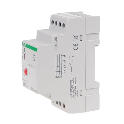 Microprocessor phase sequence and phase loss sensor with adjustable asymmetry threshold, DIN rail mounting, True RMS CKF-BR-TRMS