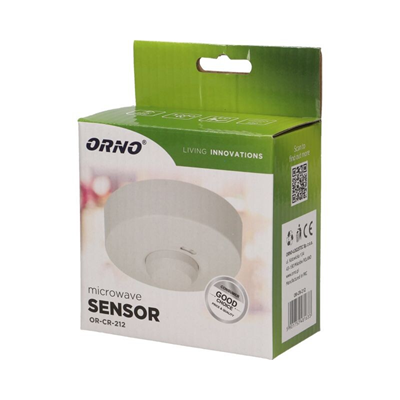 Microwave motion sensor with shield, 5.8GHz, IP20, 1200W