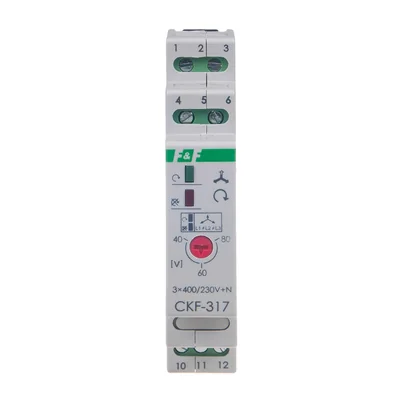 Mikroprozessorgesteuerter Phasensequenz- und Phasenverlustsensor mit einstellbarer Asymmetrieschwelle, DIN-Schienenmontage, True RMS CKF-317-TRMS