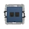 MINI Double computer socket mechanism 2xRJ45, cat. 5e, 8-pin, without labeling field, navy blue