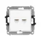 MINI Double computer socket mechanism 2xRJ45, cat. 5e, 8-pin, without labeling field, white
